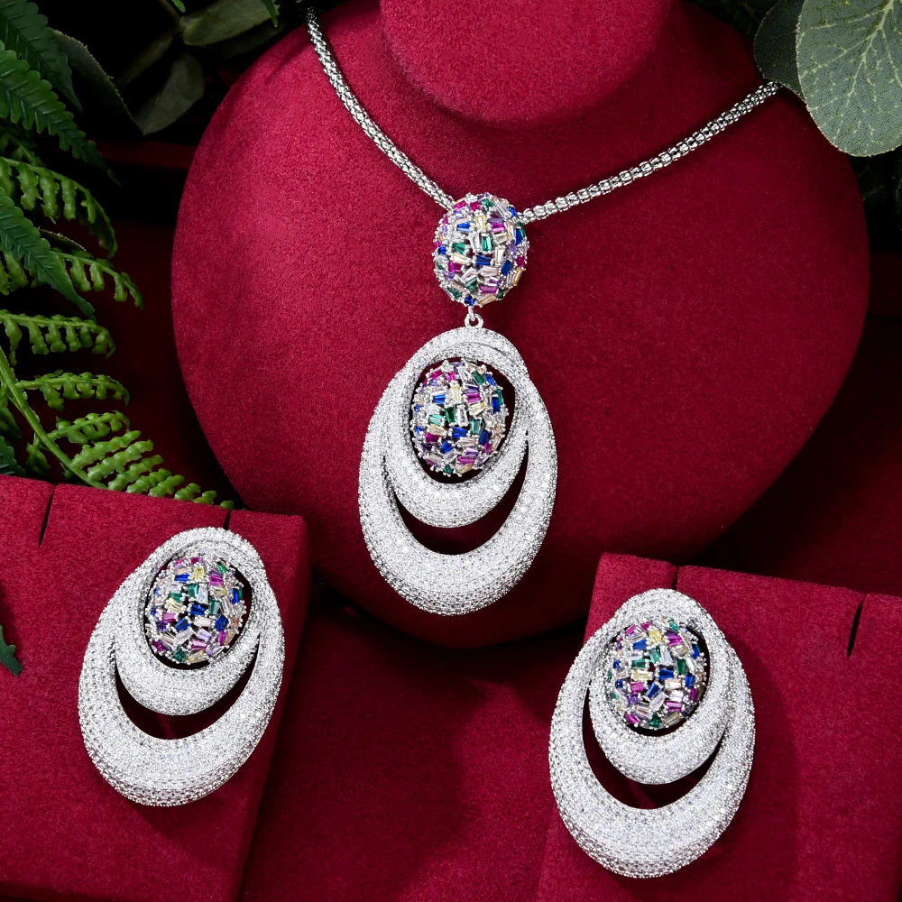 

Missvikki новые роскошные эксклюзивные круглые комплекты серег и ожерелья для женщин, свадебные комплекты ювелирных изделий с кубическим циркониемDubai, элитные комплекты ювелирных изделий