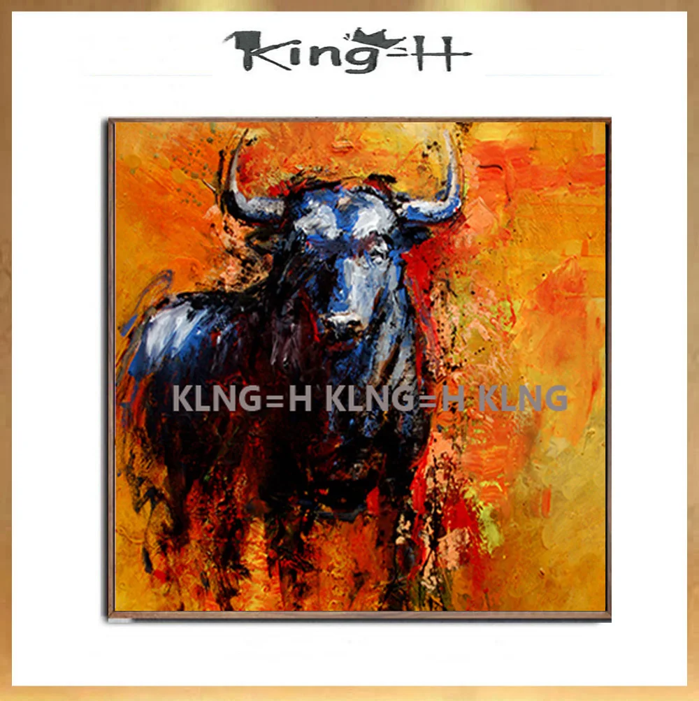 canvas painting big size handpainted Modern Animal Oil Painting The Cow Canvas Art Wall Pictures For Living Room Home Decoration