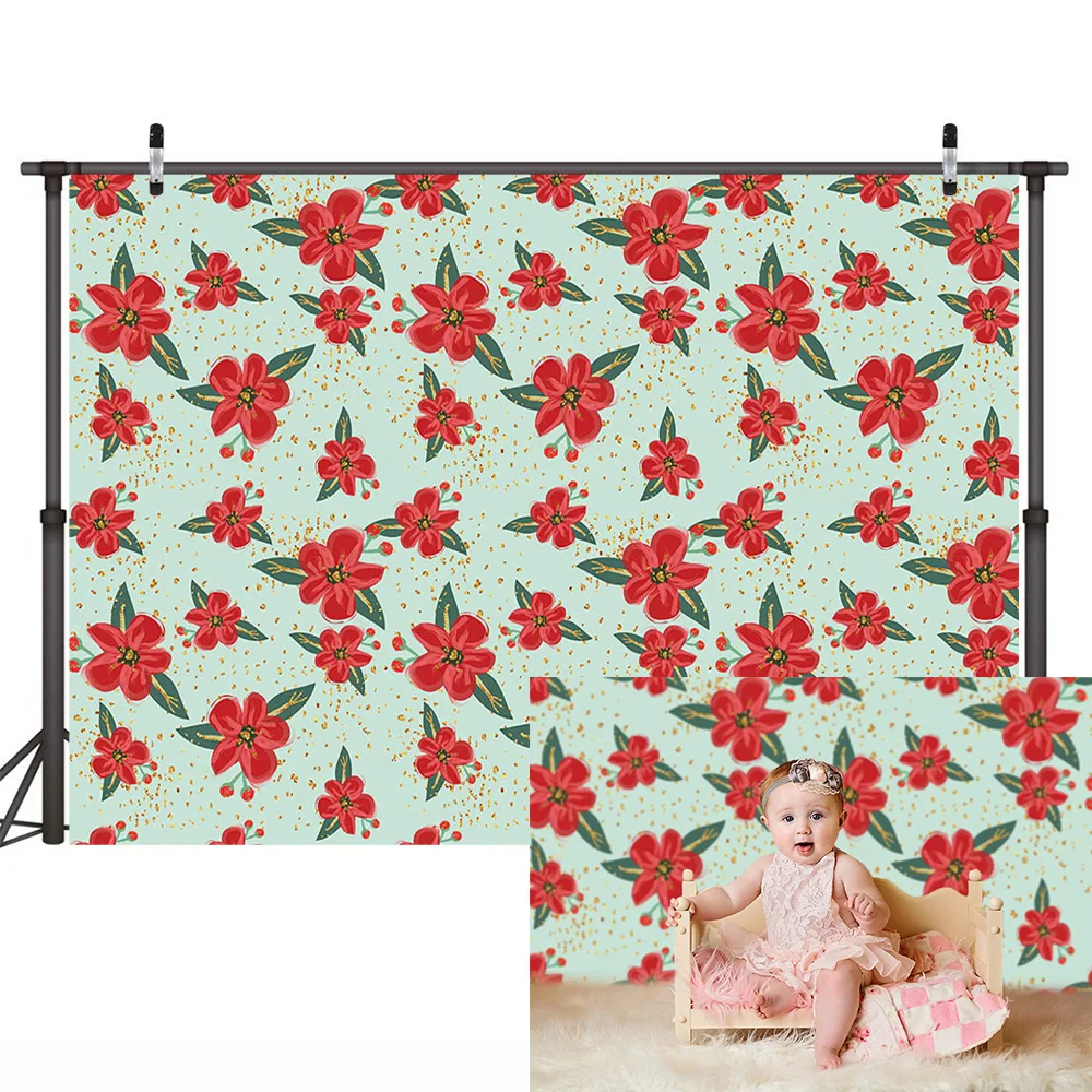 خلفية تصوير لعيد ميلاد الطفل حديث الولادة من الزهور لاستوديو الصور بألوان قوس قزح وزهور الأطفال وخلفية فنية لسحق الكعك