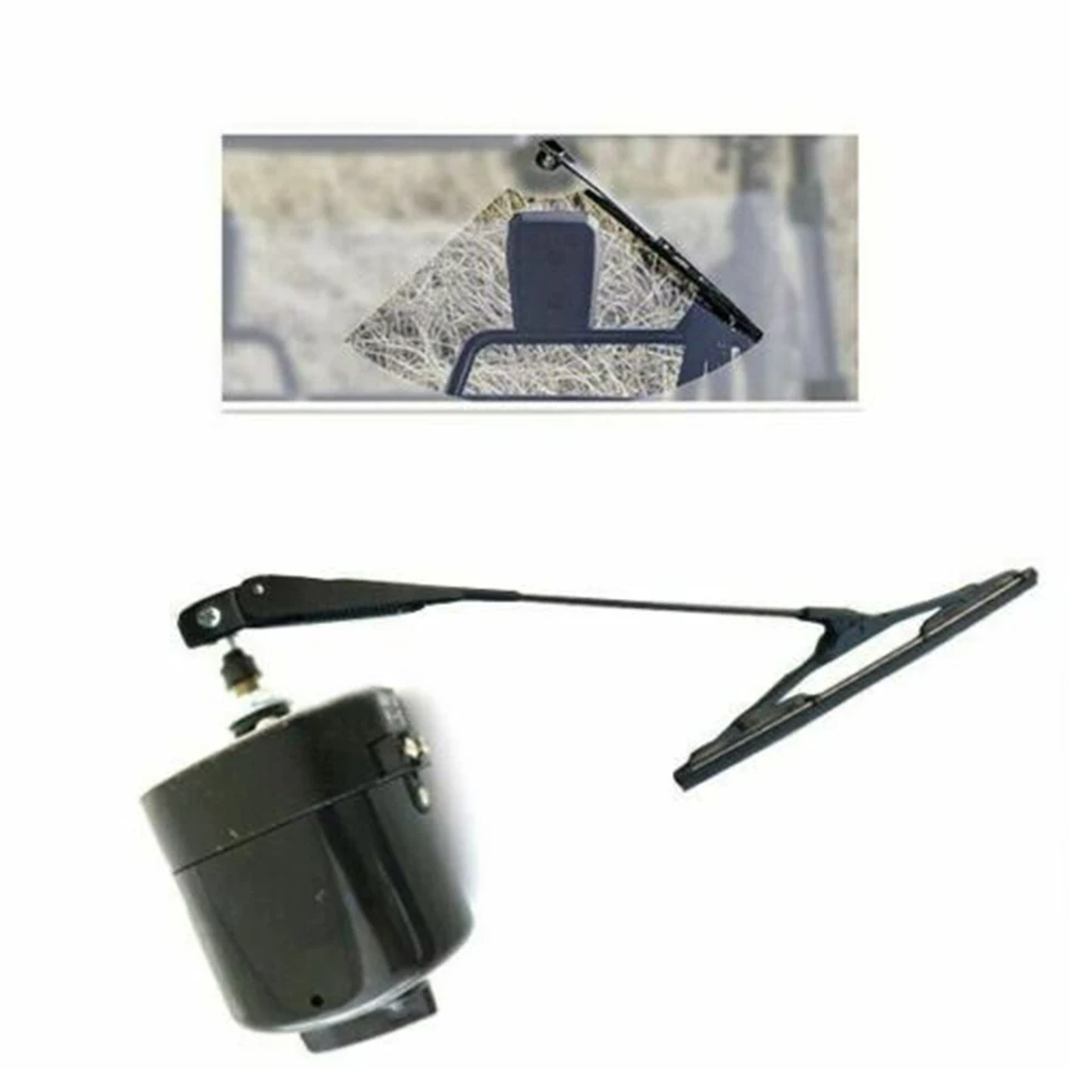 Moteur D'essuie-glace Universel 12V Avec Bras 350mm Et Lame 280mm - Compatible Jeep Willys, Tracteur, Bateau - Réf. 01287358