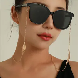2021 mode Masking Ketten für Frauen Sonnenbrille Ketten Gläser Kabel Halter Gold Farbe Blatt Brillen Lanyard Halskette Strap Seil