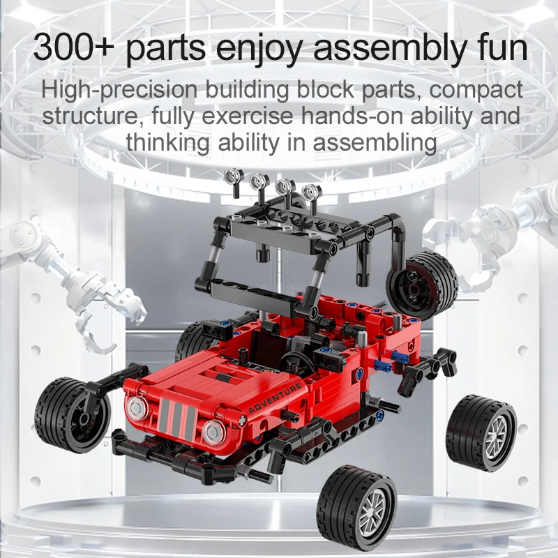 Cada 317Pcs City Compatible SUV Off-road Racing Car Building Block Pull Back Vehicle Brick Toys For Children Boys Gift