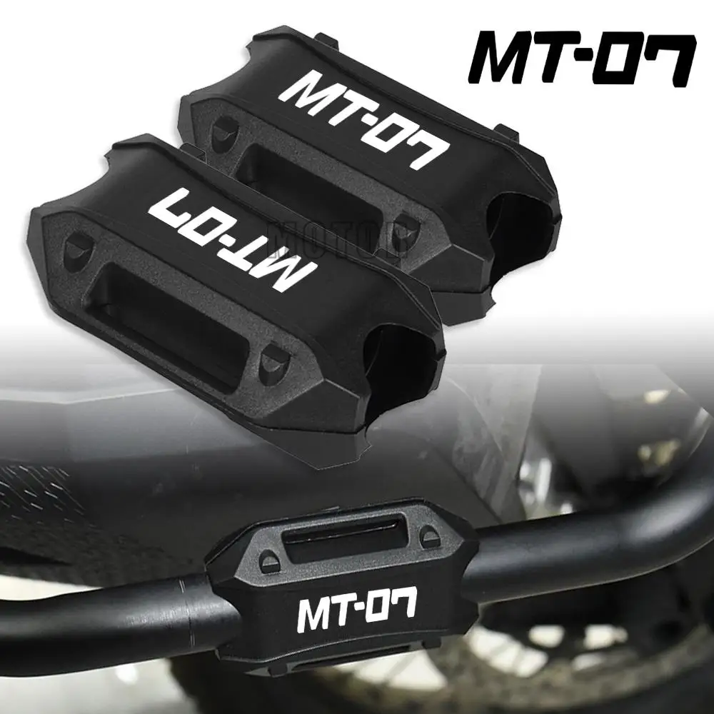 MT07 logo Motor 25MM Engine Bumper Decorative Guard Block Crash bar Protection For YAMAHA MT-07 MT 07 2017 2018 2019 2020 2021