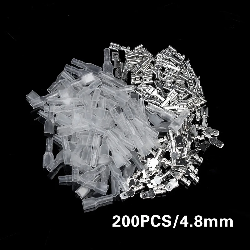 200/120/100pcs Female & Male Crimp Terminal Connector 2.8/4.8/6.3mm Insulated Car Speaker Electric Cable Crimp Terminal