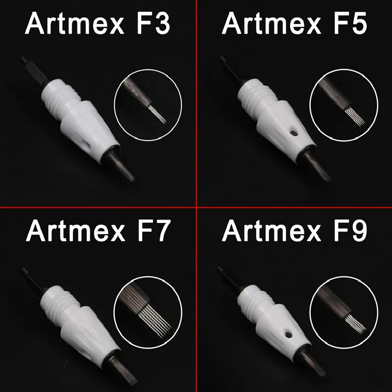 Artmex V6 V8 V9 V11 Tattoo Cartridge Needles 9/12/24/36/42/nano Pins Microneedle MTS PMU Therapy System for Screw Port Machine