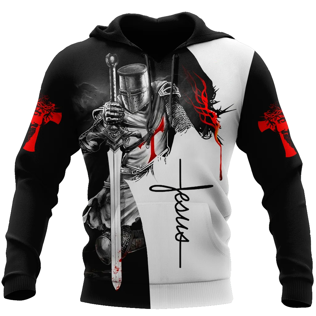 Knight Templar God Jesus 3D All Over Printed Hoodie For Men And Women Sweatshirt Streetwear Pullover Casual Jacket Tracksuit-145