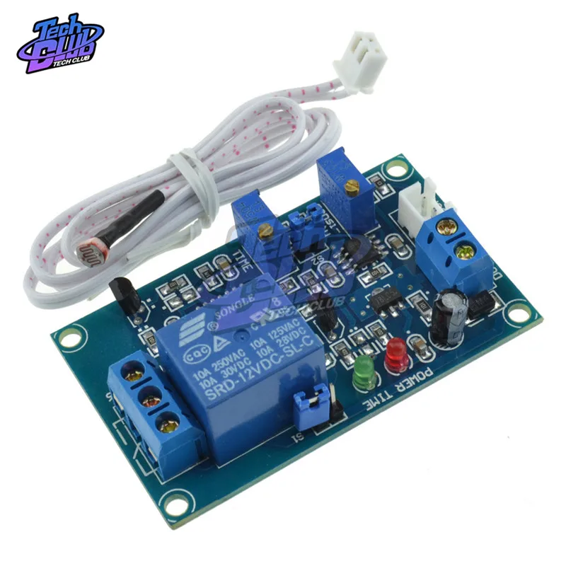 DC 12V modulo relè di ritardo fotoresistenza interruttore On/Off sensore Timer potenziometro regolabile Controller con fili per scheda auto