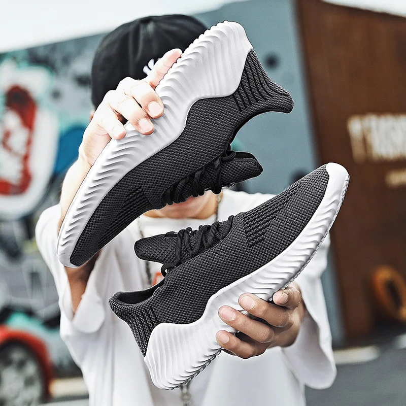 Vulcanized Shoes Men's Sports Shoes 2021 New Men's Casual Shoes Spring Mesh Light Breathable Men's Sports Shoes Large Size 48