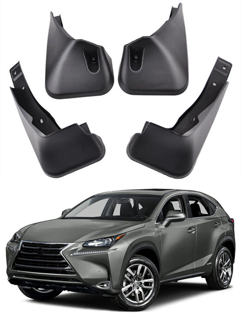 4pcs/set Mud Flaps Mud Guards Fit For Lexus NX 200t NX 300h 2014 2015 2016 Mudflaps Splash Guards Front Rear Mud Flaps Mudguards