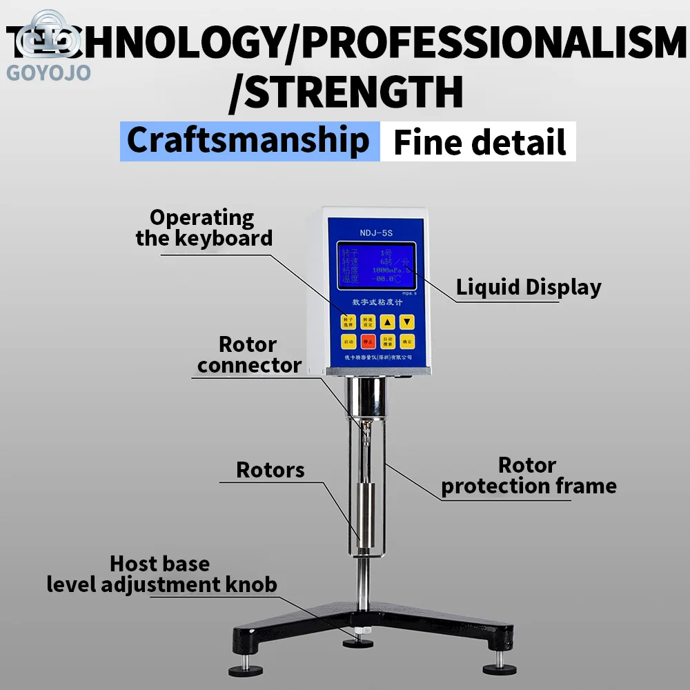 GOYOJO Digital Rotary Viscometer High Precision Paint  Viscosity Meter LCD NDJ-5S/NDJ-8S/NDJ-9S