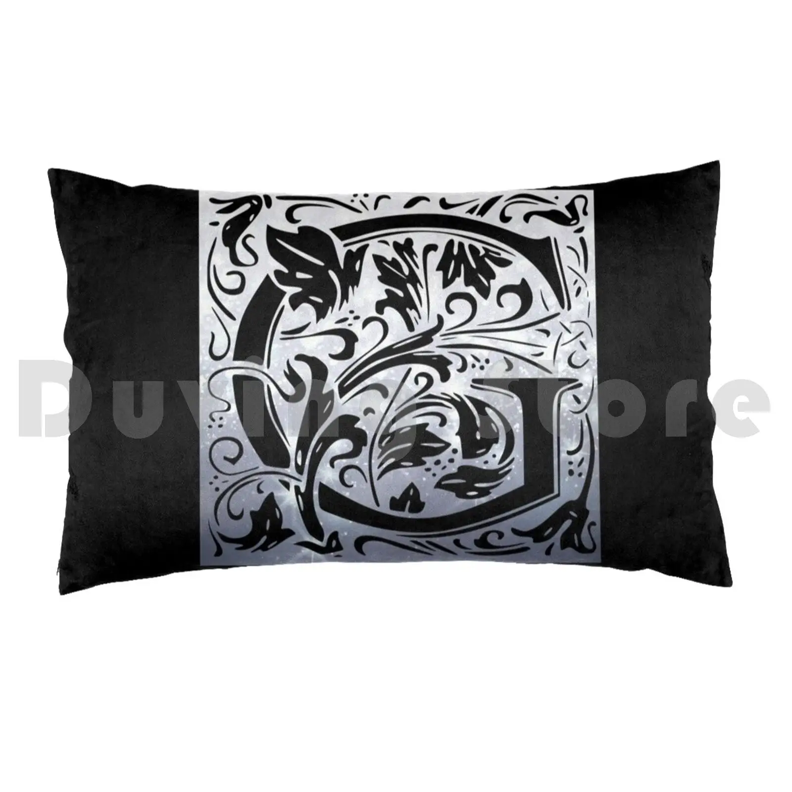 The Letter G Beautiful Floral Bouquet Sparkle Design With Amazing OrnamentPillow case Alphabet