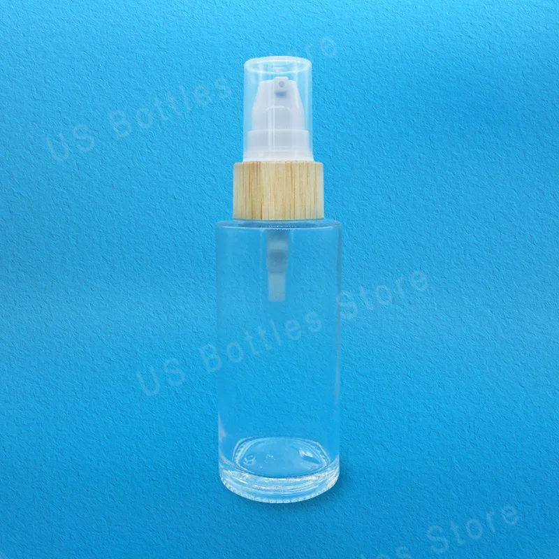 160PCS Samples Clear Glass Spray Perfume Bottle Mini Design with Wood Cover Lotion Bottle Portable DIY Cosmetic Container