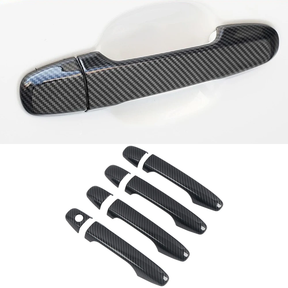 Fit For Subaru WRX / WRX STi 2015-2019 Car Accessories ABS Carbon Car Door Handle Bowl Cover Trim 8pcs