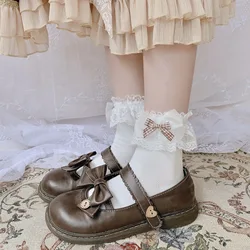 1 Pair Lolita Style Socks Maiden Lovely Woman Lace Short Socks Summer Cute Sweet Ruffle Bows Comfortable Princess Socks