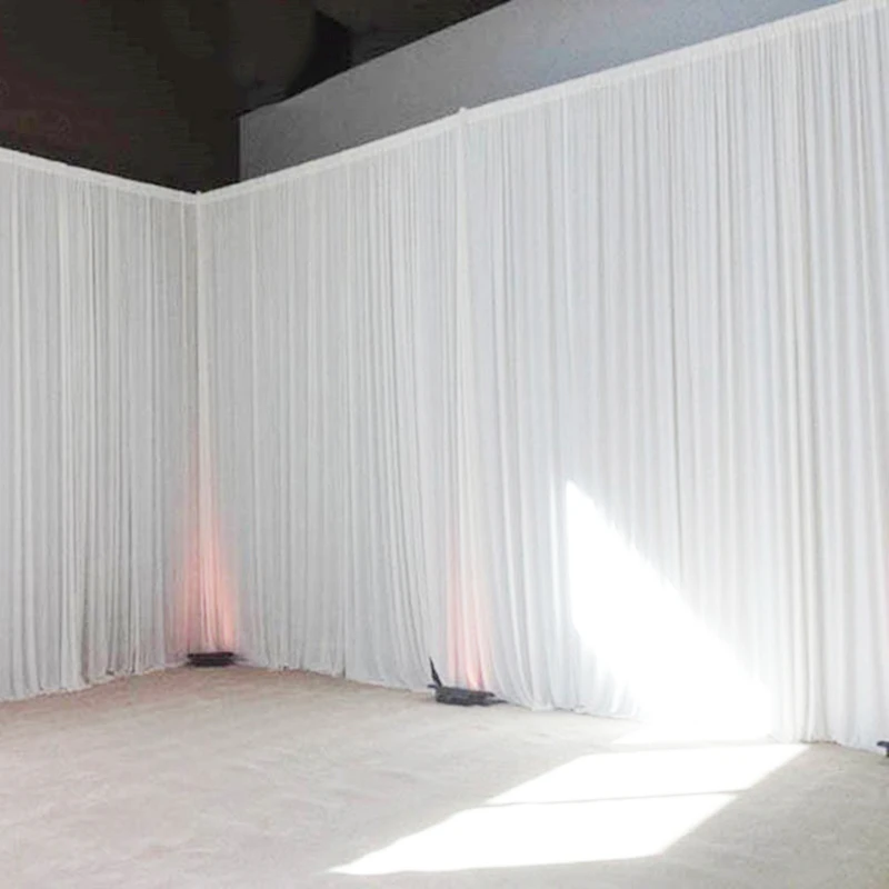 Transparent Ice Silk Wedding Backdrops Panels Curtain Event Stage Banquet Party Decoration Simple Curtains Drapes Background