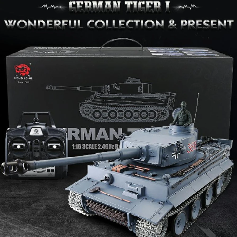 ドイツのタンクモデルtiger1,リモートコントロール玩具,第二次世界大戦,rtr,第二次世界大戦,軍隊モデル,ホビーグレード,1/16