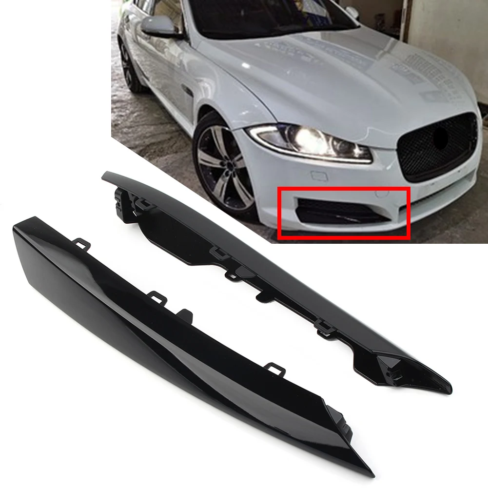 

2 PCS Glossy Black Car Front Bumper Side Grille Insert Cover Trim For Jaguar XF Base 2012 2013 2014 2015 W/O supercharger