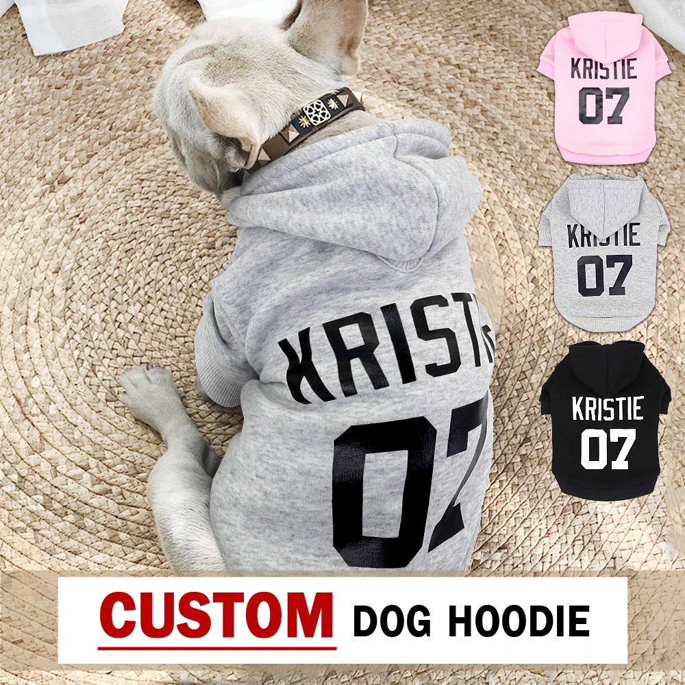 Pet Clothes Dog Hoodie Custom French Bulldog Puppy Coat Sweatshirt Cotton Winter Dog Cat Clothing For Small Large Dogs Chihuahua