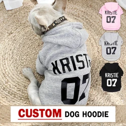 Pet Clothes Dog Hoodie Custom French Bulldog Puppy Coat Sweatshirt Cotton Winter Dog Cat Clothing For Small Large Dogs Chihuahua