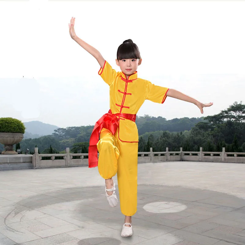 Disfraz tradicional chino de Wushu para niños y niñas, ropa de KungFu, traje de Tai Chi, uniforme de artes marciales, trajes con logotipo