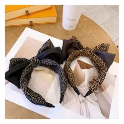 Sexy Big Bow Leopard Women Headbands Head Wrap Top-grade Snake Print Leopard Print Bow-knot Knotted Hair Accessories Hairbands