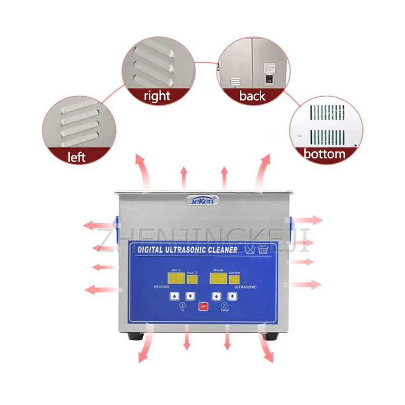 Electric Ultrasonic Cleaner 4.8L 120W Quality Transducer Commercial Wash Machine Spark Plug Screw Nail Dental Tool Cleaning Bath