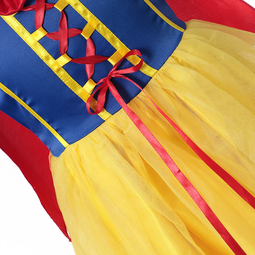 Vestido de casamento com arco para crianças, fantasia branca de neve para crianças, vestido de baile emaranhado, cosplay de festa de Halloween para bebê, 2-12t