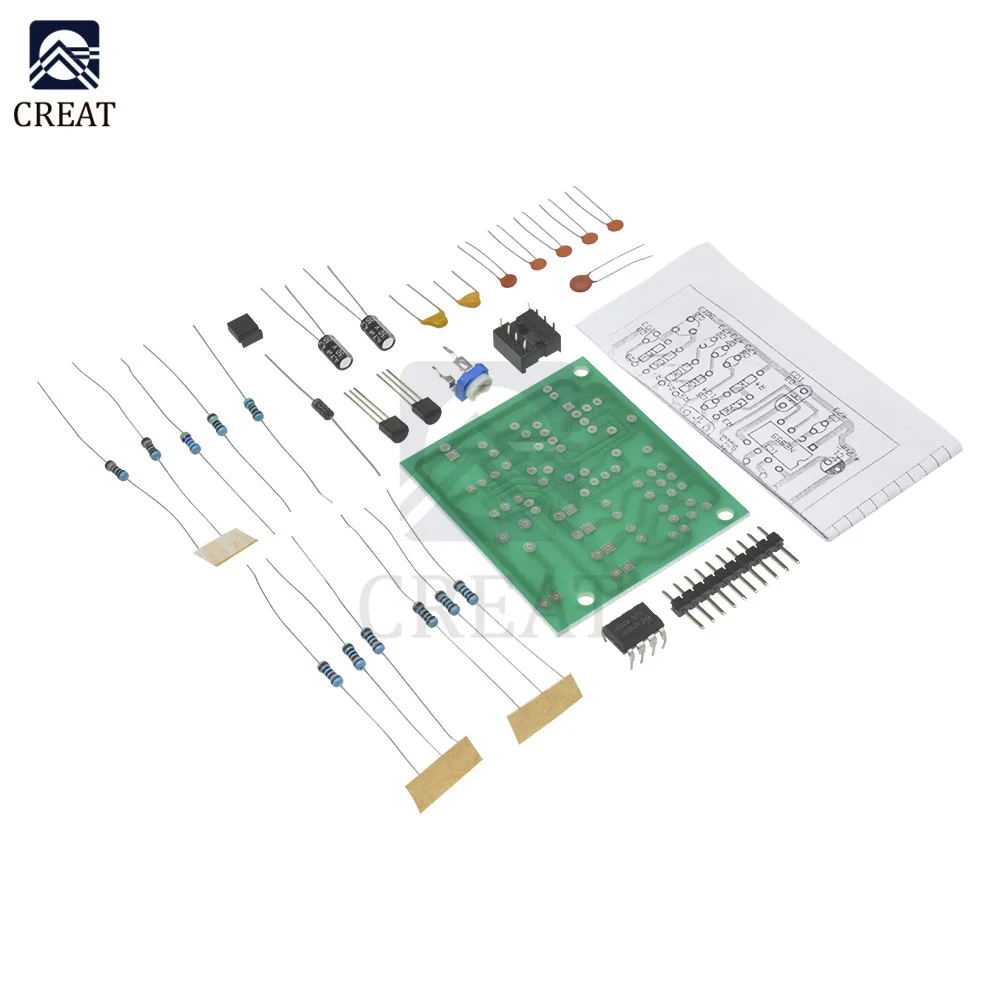 DIY Kits NE555 Multi-channel Waveform Generator Suite Sine Triangle Square Wave Electronic Training Kit