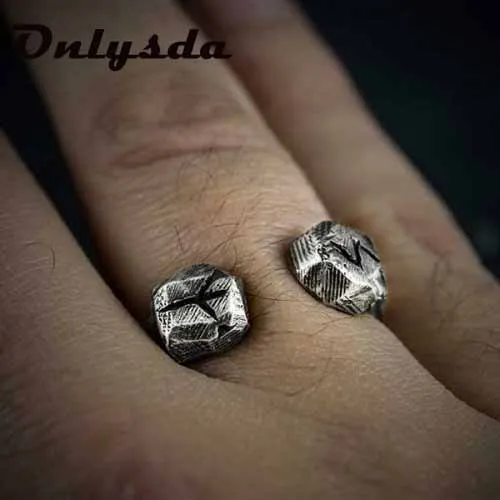 Dropshipping Stainless steel Odin Norse Runes Viking Anel Amulet Rune Couple Dating Rings For Men Women Words Retro Jewelry