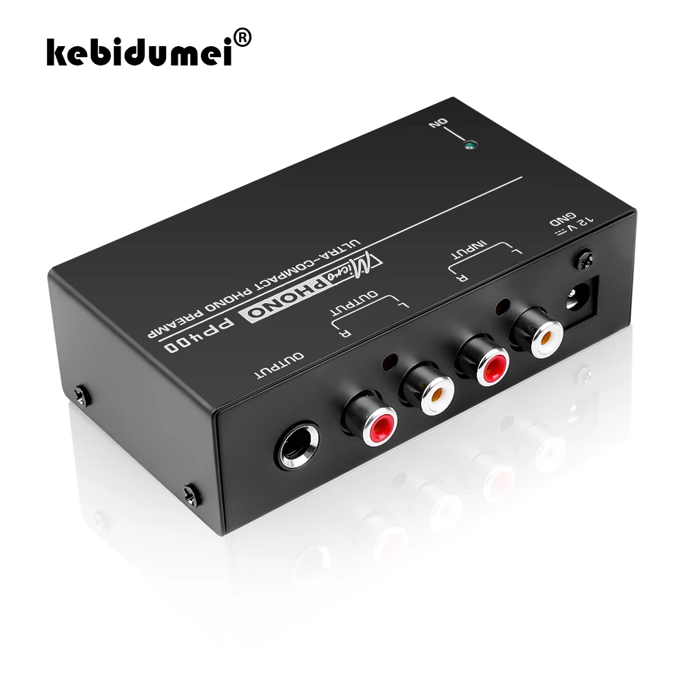kebidumei Ultra-Compact Phono Preamp Preamplifier With RCA 1/4Inch Support TRS Interfaces Preamplificador Phono Preamp PP400
