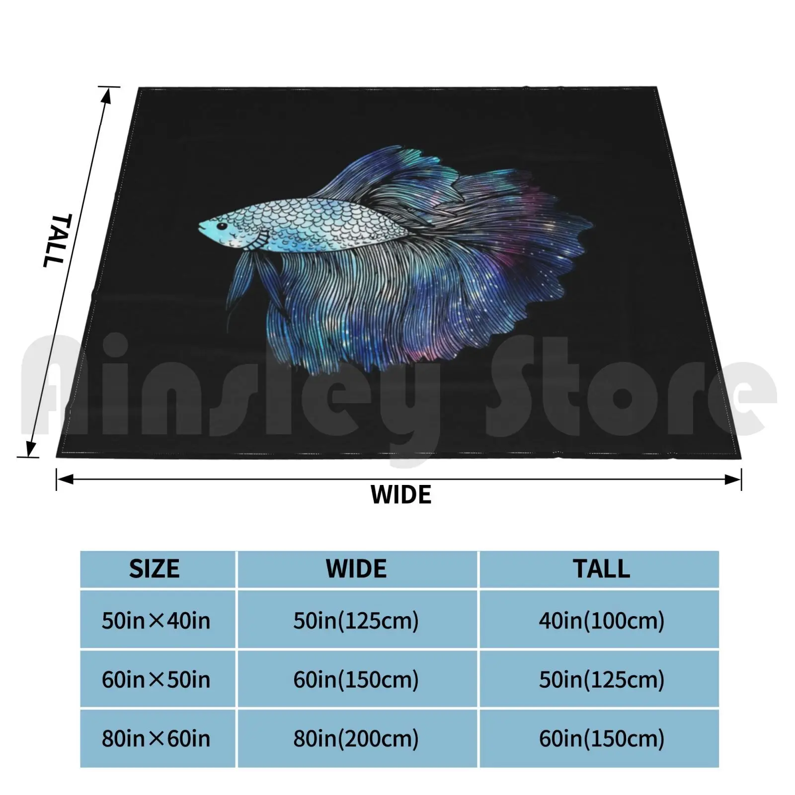 Blue Galaxy Betta Fish Blanket For Sofa Bed Travel Fish Betta Betta Fish Blue Fish Aquarium Fish Fish Lover