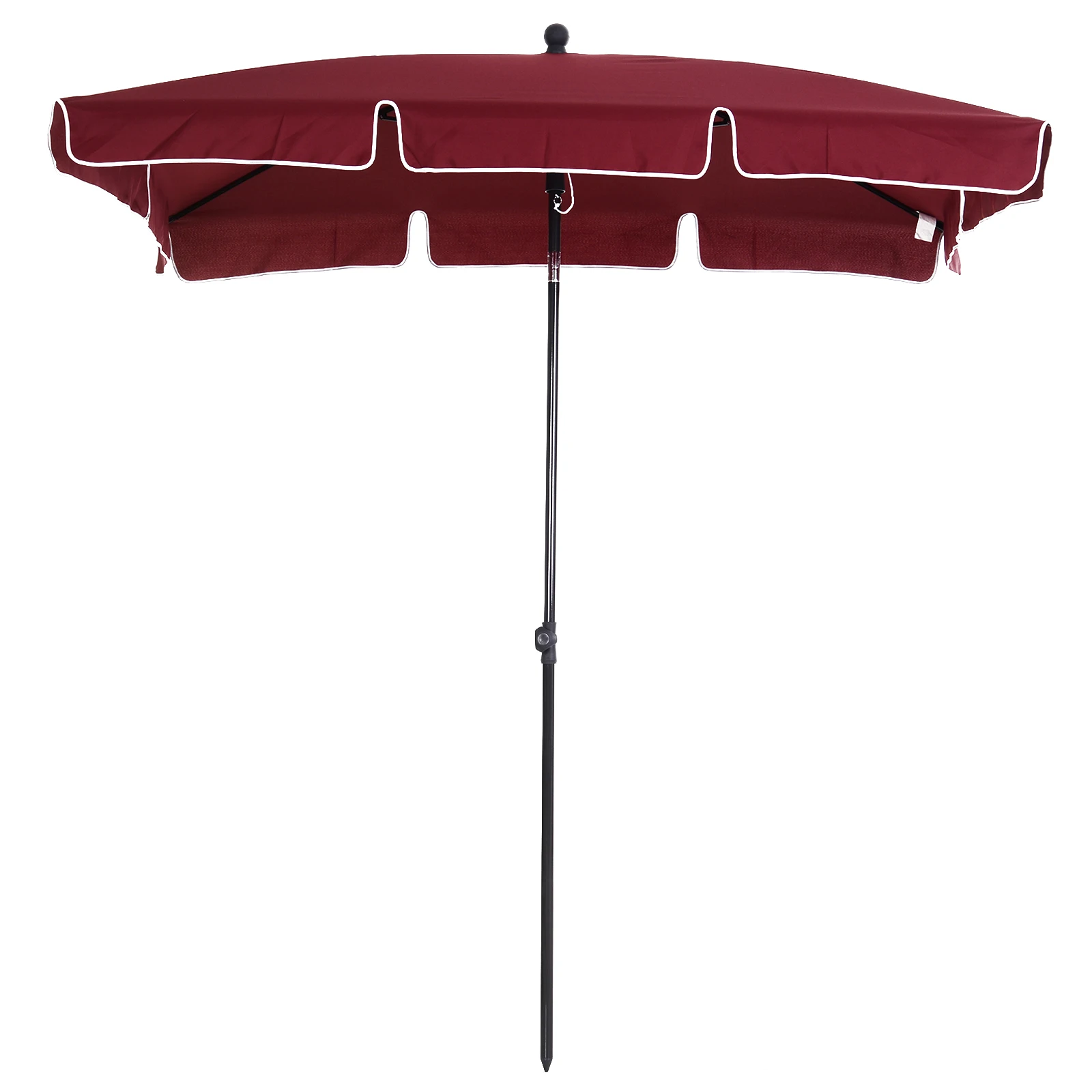 Square Large Umbrella Adjustable Angle Patio Garden Terrace 198x130x240cm Wine Red