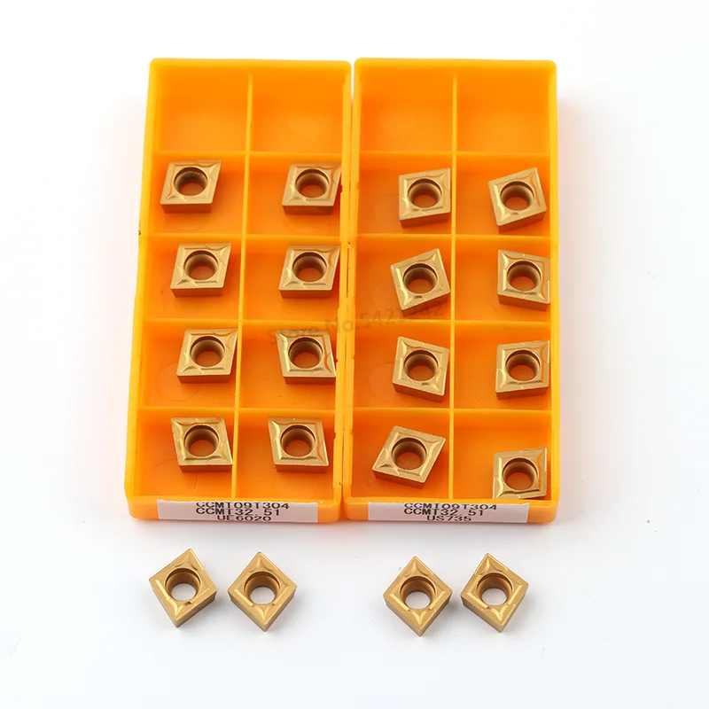 10 Chiếc CCMT09T304 CCMT09T308 VP15TF UE6020 US735 100% Nguyên Bản Carbide Lắp Máy CNC Dụng Cụ Xay Cắt CCMT Tiện Dụng Cụ
