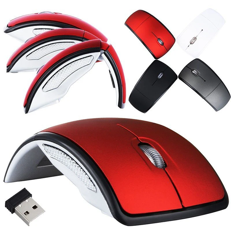 2.4G Mini Wireless Mouse Foldable Travel USB Receiver Optical Ergonomic Office Mouse for PC Laptop Game Mouse Win7/8/10/XP/Vista