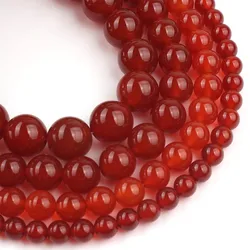 AAA Natural Stone Carnelian Red Agates Onyx Beads Round Loose Spacer Beads For Jewelry Making 4 6 8 10 12mm DIY Charm Bracelets