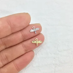 Eruifa 20pcs 10mm Mini Bird Zinc Alloy Jewelry DIY Charms Pendant Necklace, Earring Bracelet 2 Colors