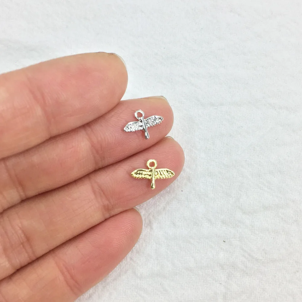 Eruifa 20 sztuk 10mm Mini ptak cynku biżuteria ze stopu DIY Charms wisiorek naszyjnik, kolczyki bransoletka 2 kolory