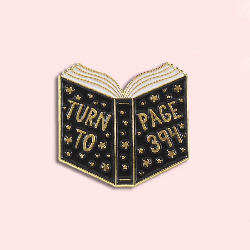 Black Book Badge Turned to 394 Pages Metal Enamel Brooch Fashion Universe Star Pin Lapel Backpack Jewelry Gift For Friends