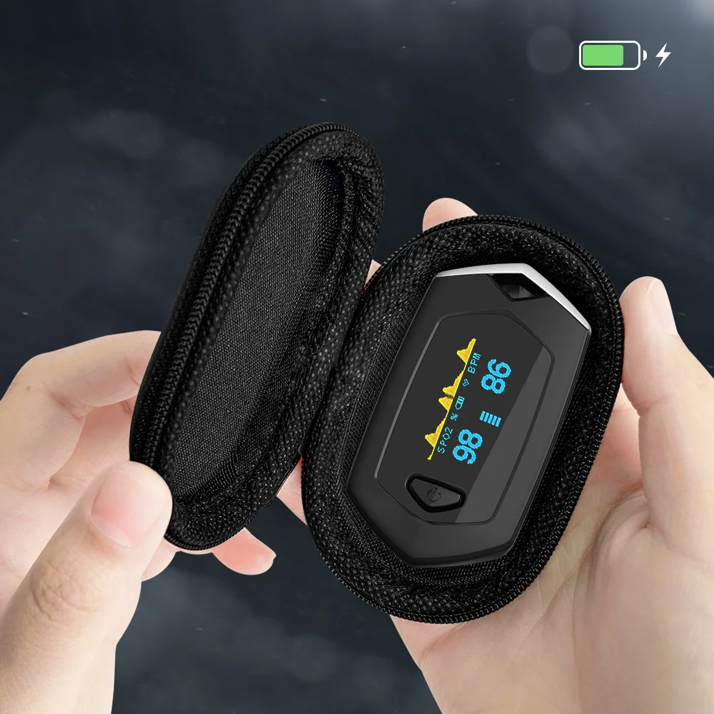 Yongrow Medical Rechargeable Digital Fingertip Pulse Oximeter Blood Oxygen Saturation Meter Finger SPO2 PR Monitor Oximetro