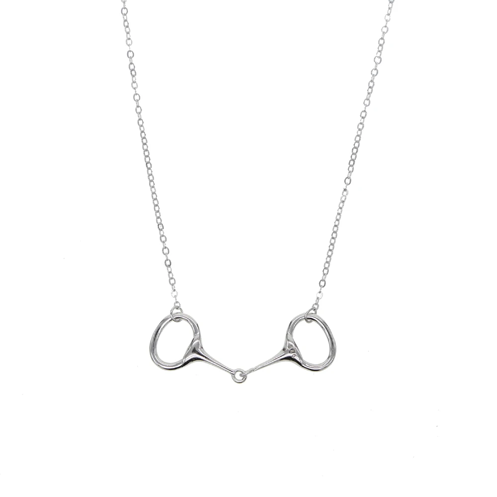 2025 New High Polished 925 Sterling Silver Horse Snaffle Bit Necklace Fashion European plain Silver Jewelry For Women