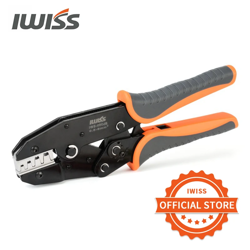 IWISS IWS-0560 Crimping Plier Tools for Crimp 20-10AWG 0.5-6mm2 454A/454B/454C U-type Shaped Copper Wire Buckle Terminals