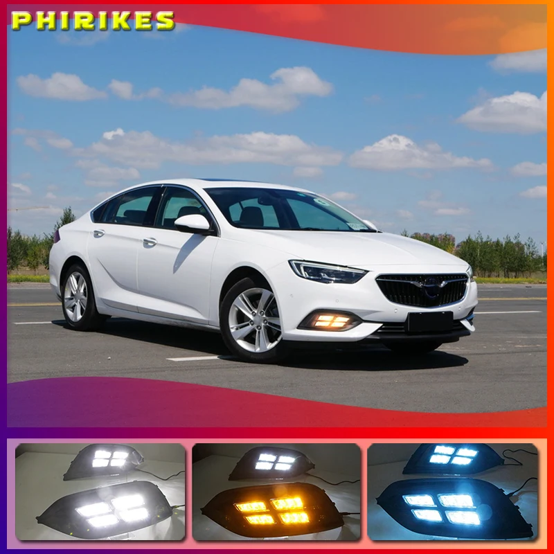 

1 set For Buick Opel Grand Sport 2017 2018 12V ABS LED DRL Daytime Running Lights Daylight With Turn Yellow Signal