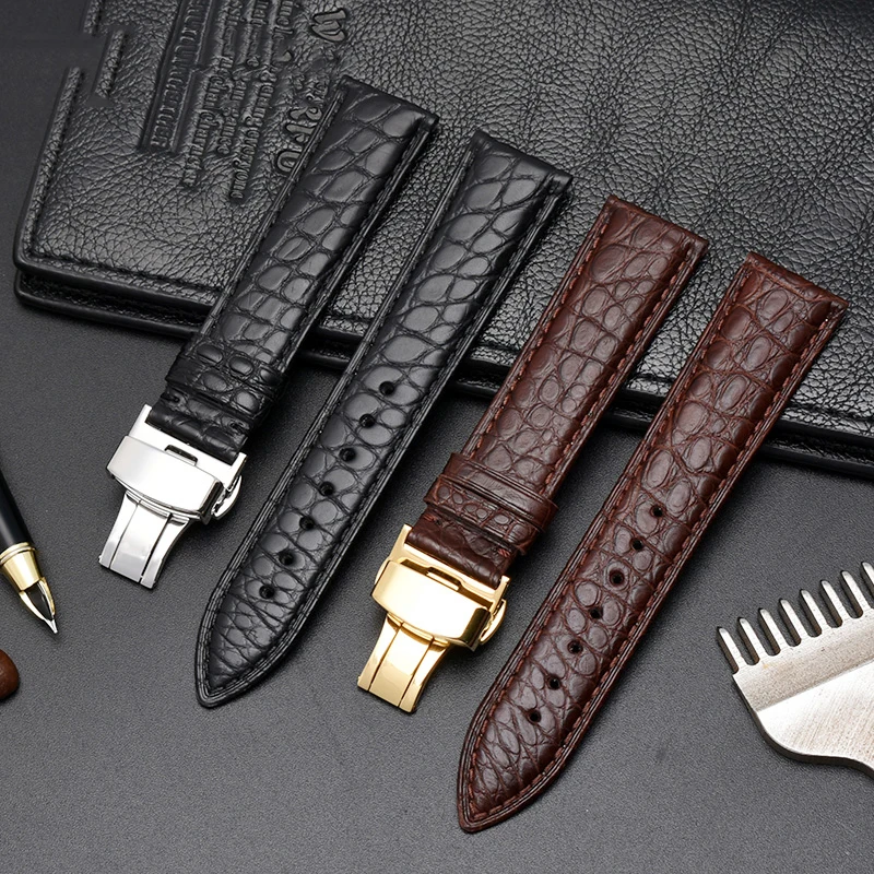 Luxury Alligator Watch Band For IWC OMEGA Longines Genuine Crocodile Leather Watch Strap Top Quality Watchband 18 19 20 21 22mm