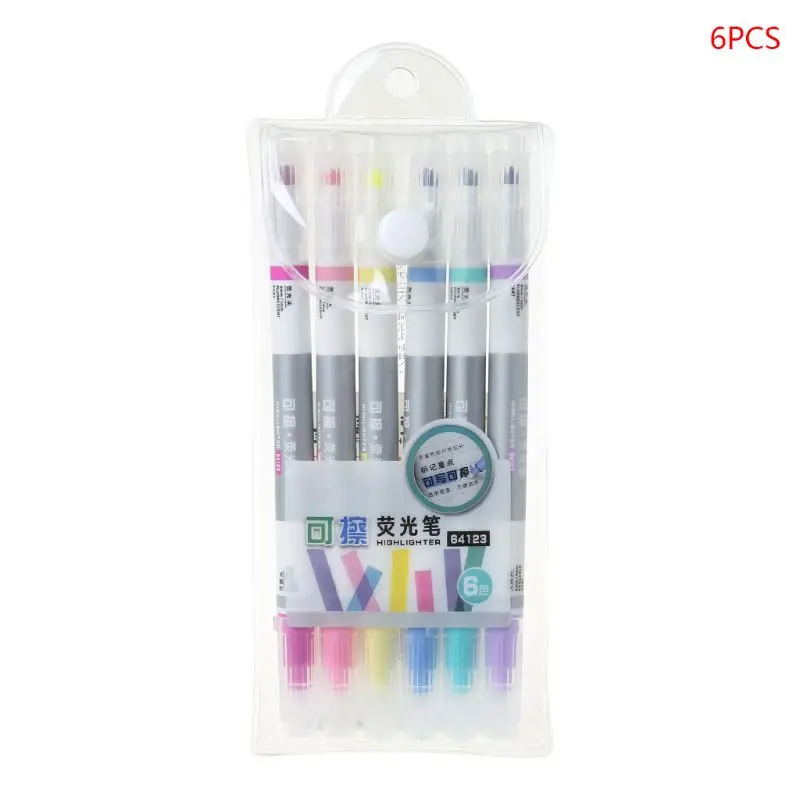 

6pcs/set Erasable Highlighter Pen Marker Pastel Liquid Chalk Fluorescent Pencil qyh