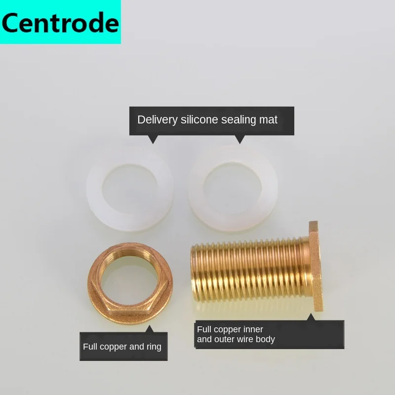 Conector de fio interno e externo de 1/2 polegadas, conector de cobre 1 em torre para água, balde de tanque de peixes, acessórios de interface de drenagem