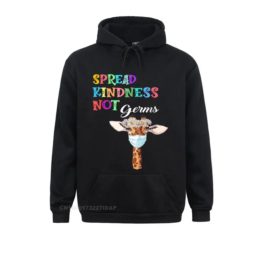 Spread Kindness Not Germs Funny Cute Giraffe Lover Animal Sweatshirts Christmas Hoodies New Fashion Normcore Hooded Pullover Men