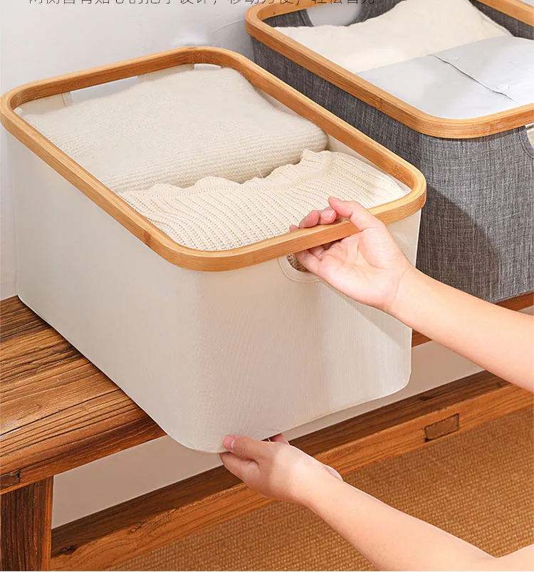 Laundry Basket Large Bamboo Dirty Clothes Hamper with Handle Waterproof Collapsible Laundry Hamper Storage