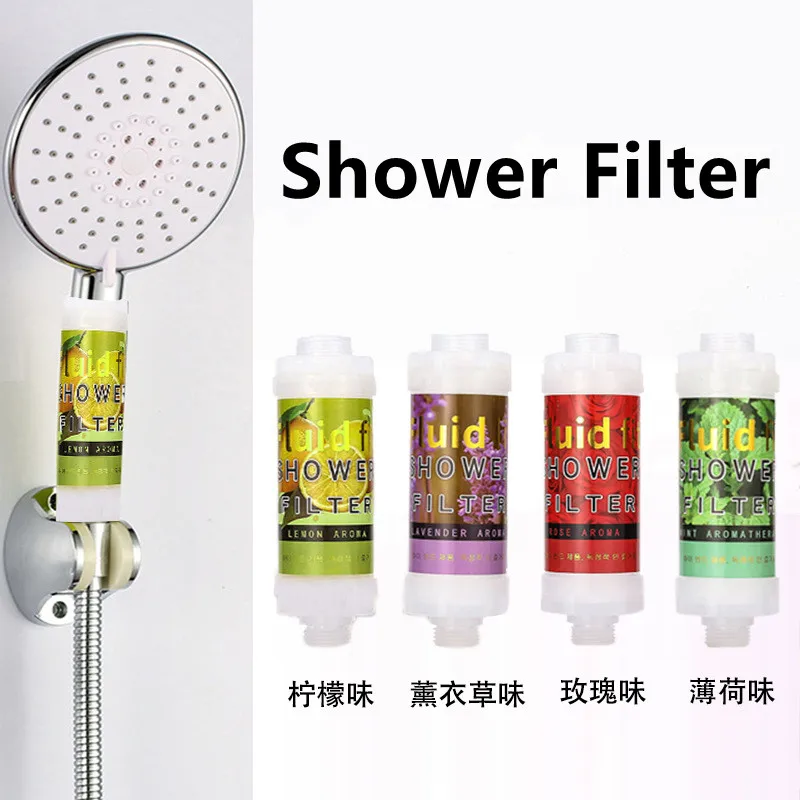 1PCS Scented Shower Filter Bath Water Purifier Vitamine C Strainer for Removal Chlorine Bathroom Shower Faucet Head Accessories