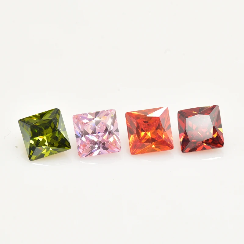 15 pz/lotto 1 pz di ogni colore dimensioni 3x5mm ~ 10x12mm sciolto forma quadrata Cubic Zirconia brillante CZ pietra AAAAA gemme