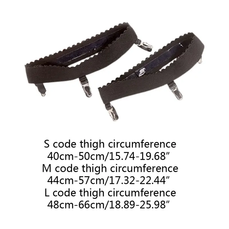 Suspensório elástico feminino antiderrapante, cinta-liga elástica para perna alta coxa, meia-calça com prendedor